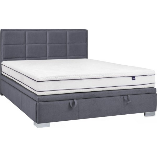 Maison 160x200 cm grauer Bettrahmen mit Stauraum im Bett
