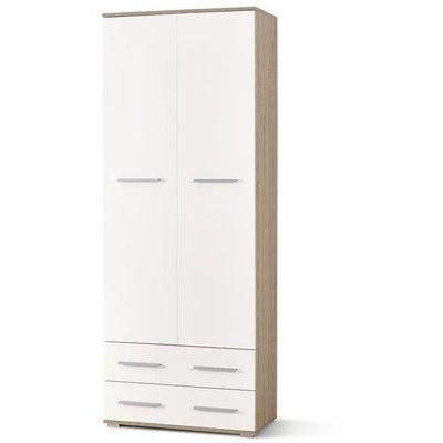 Kleiderschrank Abdel - Wei/Eiche