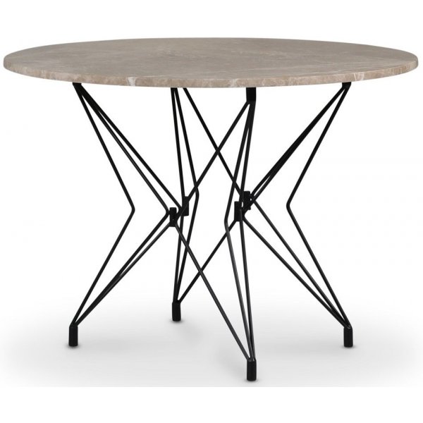 Zoo-Esstisch aus Marmor 105 cm - Schwarz / Beige Empradore