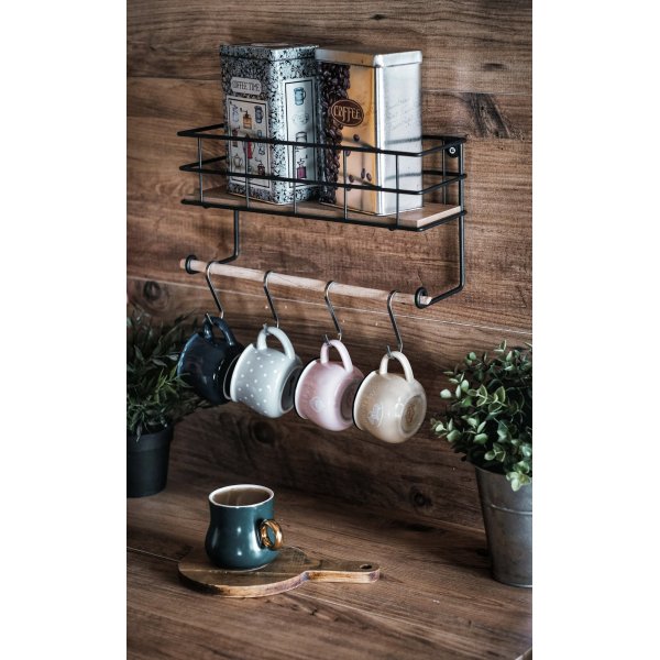 Gwen Wandregal - Eiche/Schwarz