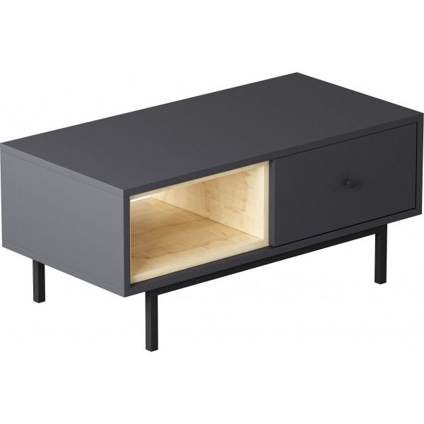 Natrlicher Couchtisch 90 x 45 cm - Anthrazit