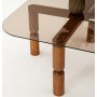 Kei Couchtisch 80 x 80 cm - Walnuss/Bronze