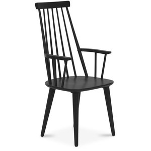 Dalsland-Stuhl aus schwarzem Rohrgeflecht mit hoher Rckenlehne