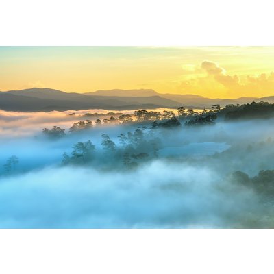 Glasmalerei Foggy Landscape - 120x80 cm