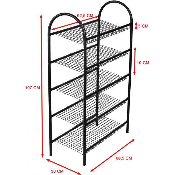 Roger Schuhregal - Schwarz