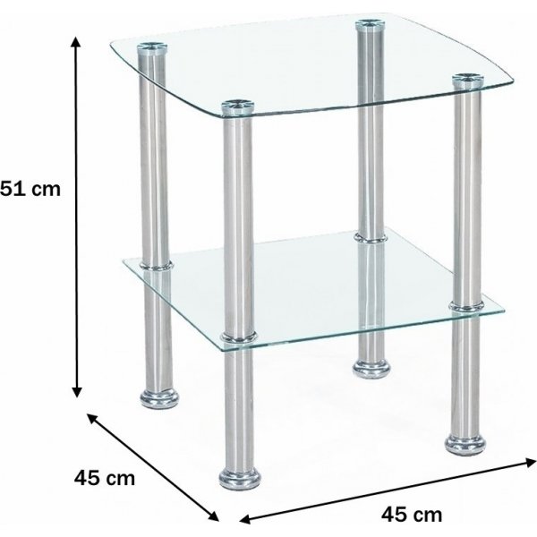 Kiera Lampentisch - Metall/Glas