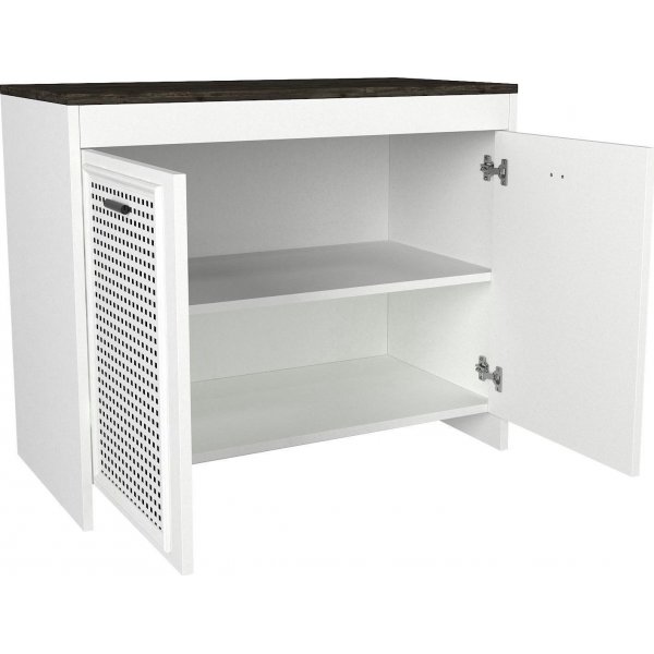 Fertiger Schrank - Wei�/Dunkelbraun