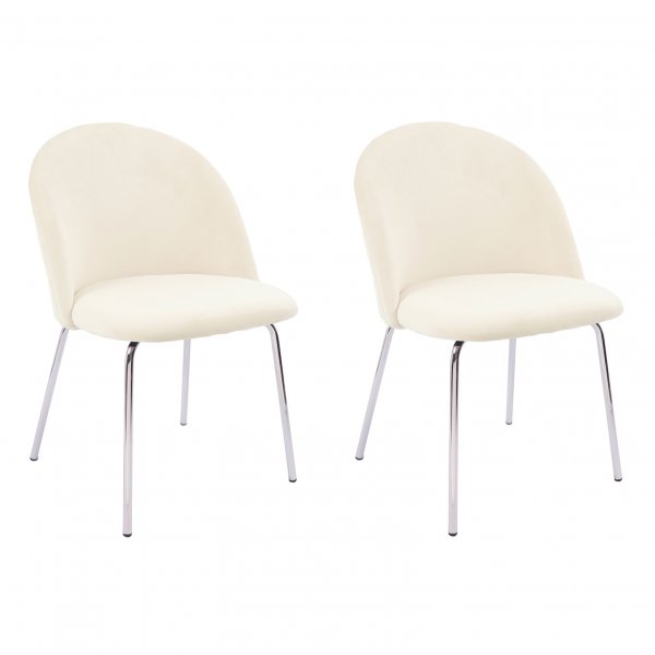 Plaza velvet Stuhl - beige / chrom + Fleckentferner fr Mbel