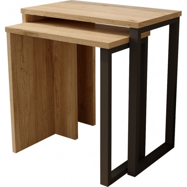 Ocean Beistelltisch 47,8/52,8 x 24,5/29,5 cm - Walnuss/Eiche