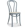 Biegeholz Stuhl No18 Klassiker mit Rattansitzflche - Pastellblau