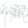 Supra Schreibtisch Wei - 130,8 x 55 cm