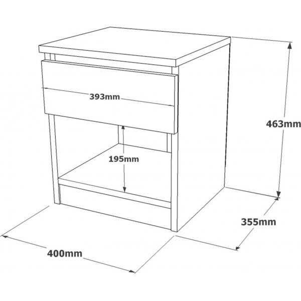 Luvio Nachttisch 26 - Silber/schwarz Luvio Nachttisch 26 - Silber/schwarz