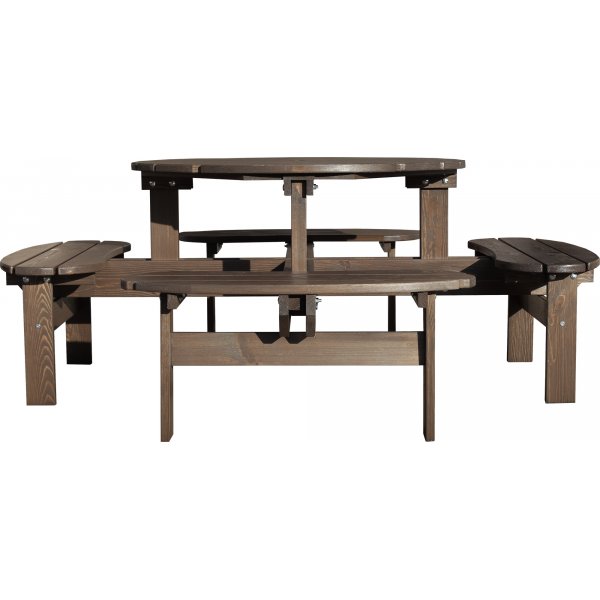 Ronda-Mbelgruppe - Gartenbank & Tisch in einem - Braun