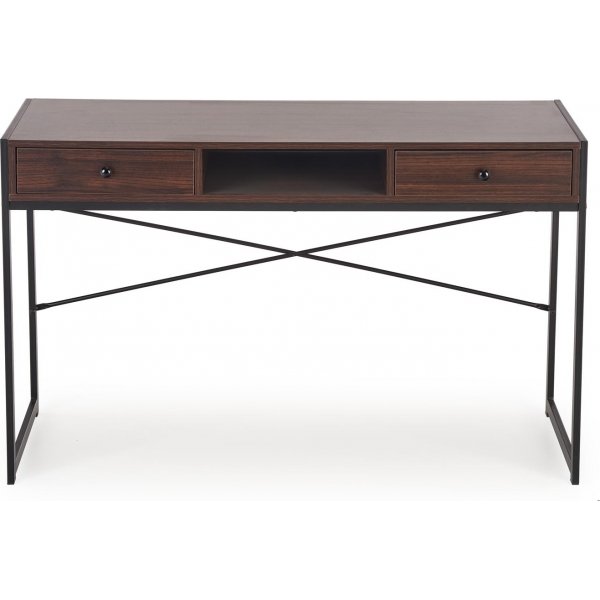 Schreibtisch mit Schubladen Nussbaum 123 cm breit