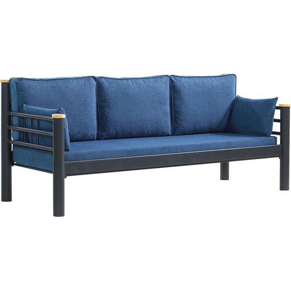 Kappis 3-Sitzer Outdoor-Sofa - Schwarz/Blau