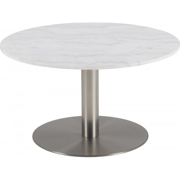 Corby Couchtisch 80 cm - Wei/Nickel