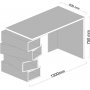 Jenga Schreibtisch 130x60 cm - Wei/Walnuss