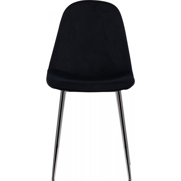Bridge Esszimmerstuhl - Schwarzer Samt/Chrom