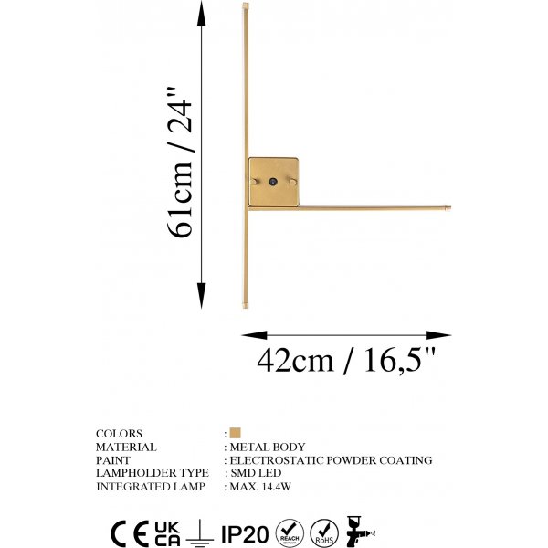 Sarf Wandleuchte - Gold Sarf Wandleuchte - Gold