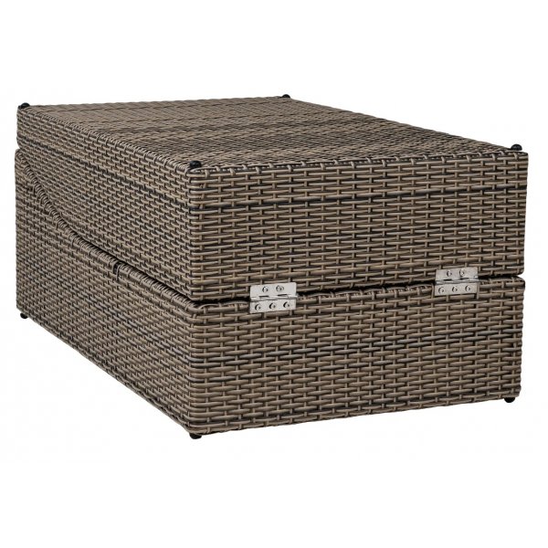 Geteilte verstellbare Sonnenliege klappbar - Cube Rattan mit Kissen