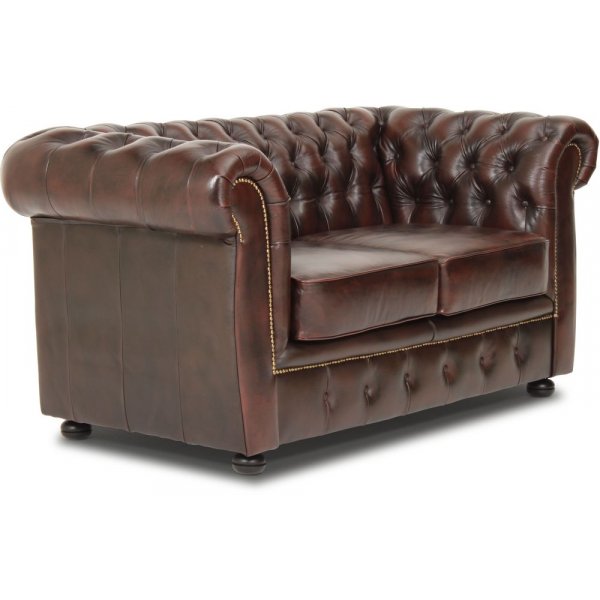 Dublin Chesterfield 2-Sitzer Sofa - Braunes Leder