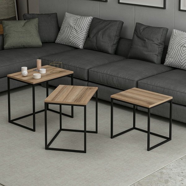 Evia Tisch 45/50/55 x 36/38/40 cm - Walnuss