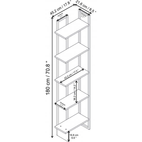 Bcherregal Alice - Wei/Gold