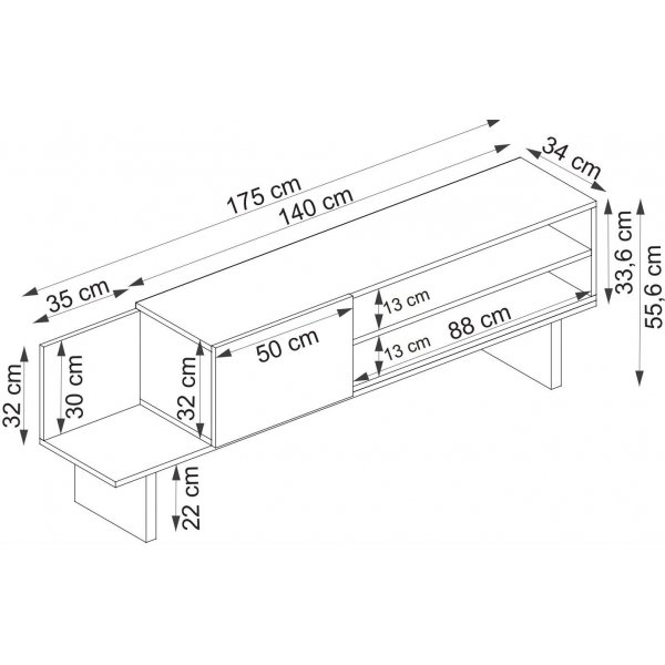 Frank TV-Stnder - Beige/Anthrazit