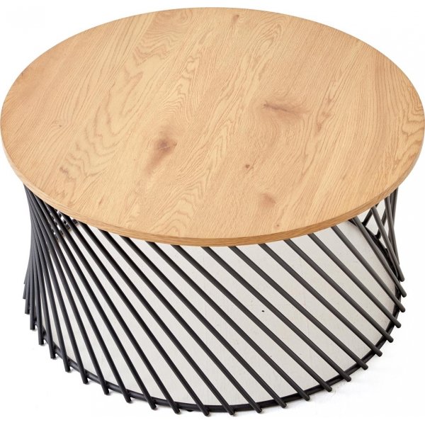 Kapitol Couchtisch 80 cm - Eiche/schwarz