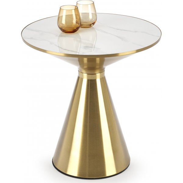 Tribeca Couchtisch Ø50 cm - Weißer Marmor/Gold Tribeca Couchtisch Ø50 cm - Weißer Marmor/Gold