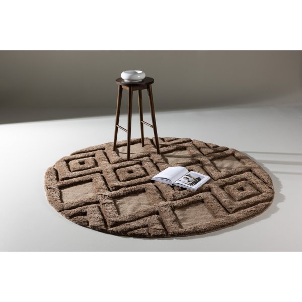 Dahlien-Wollteppich - Dunkelbraun Dahlien-Wollteppich - Dunkelbraun