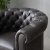 Royal Chesterfield-Sessel aus dunkelbraunem Kunstleder