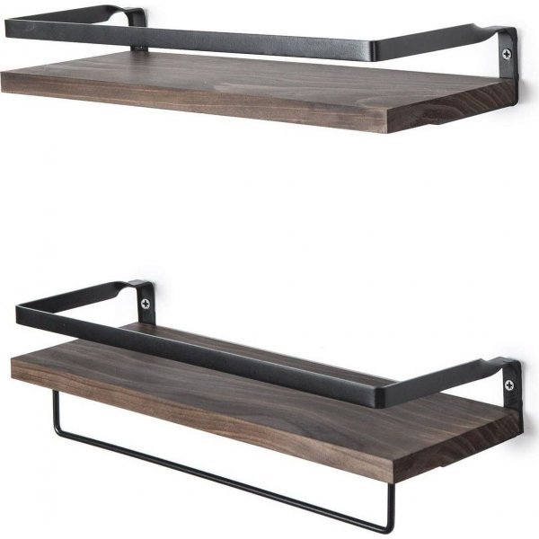 Walter Wandregal 40 cm - Schwarz/Walnuss