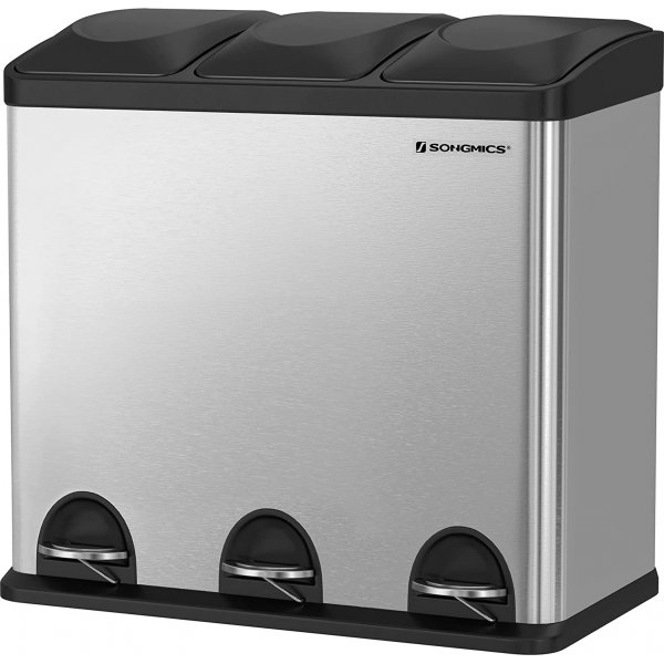 Luan Abfalleimer 54 l - Silber/schwarz Luan Abfalleimer 54 l - Silber/schwarz