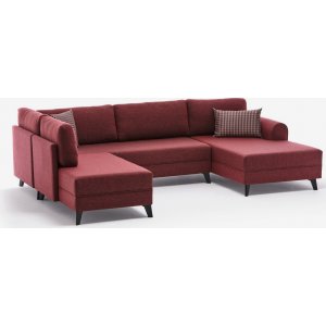 Belen U-Bettsofa - Burgund