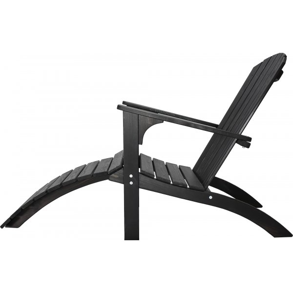 Kungshamn Liegestuhl mit Fußstütze - Schwarz Kungshamn Liegestuhl mit Fußstütze - Schwarz