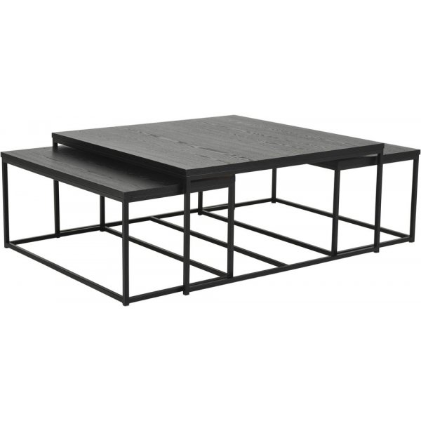 Natalie Couchtisch-Set 90x90 | 85x44 cm - Schwarz + Mbelfe