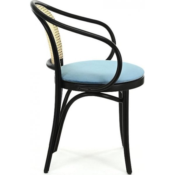 Stuhl Nr. 30 mit Rattan-Rückenlehne - Optionale Farbe des Gestells und der Polsterung Stuhl Nr. 30 mit Rattan-Rückenlehne - Optionale Farbe des Gestells und der Polsterung