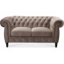 Chesterfield Cambridge 2-Sitzer Sofa - Hellgrauer Samt