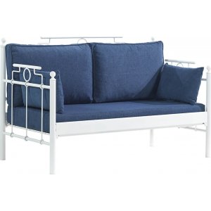 Hampus 2-Sitzer Outdoor-Sofa - Wei/Blau + Fleckentferner fr Mbel