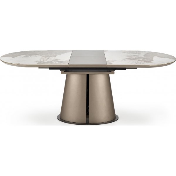 Robinson Esstisch 160-200 x 90 cm - Beiger Marmor/Cappuccino/Schwarz Robinson Esstisch 160-200 x 90 cm - Beiger Marmor/Cappuccino/Schwarz