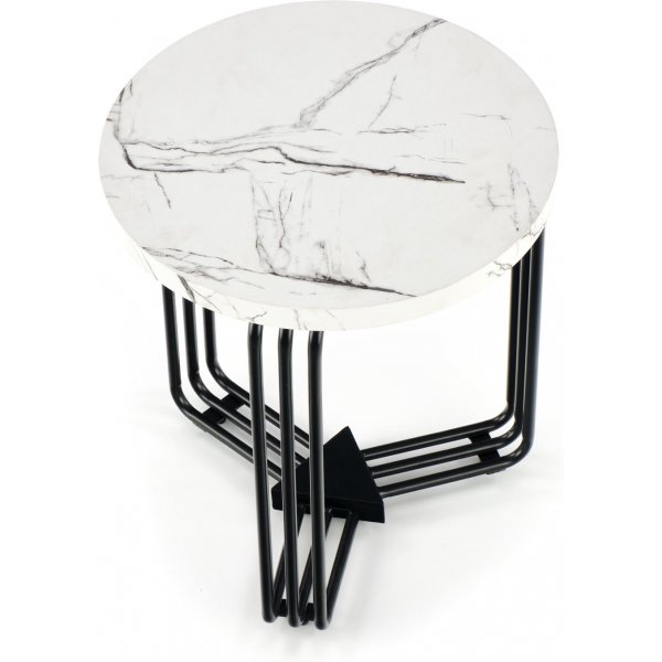 Tisvilde Couchtisch Ø40 cm - Weißer Marmor/Schwarz Tisvilde Couchtisch Ø40 cm - Weißer Marmor/Schwarz