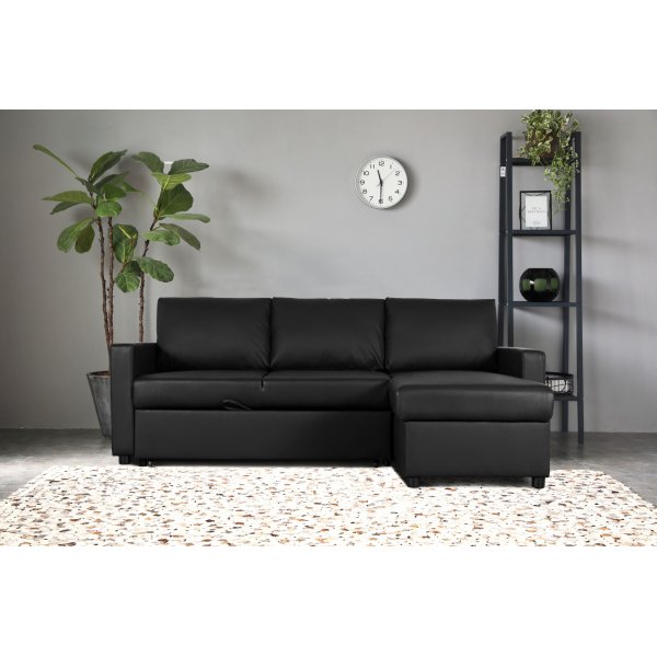 Dream Schlafsofa mit Stauraum (Diwan) - Anthrazit (ko-Leder)