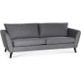 Country 3-Sitzer-Sofa - Grau (Stoff) / Schwarze Beine