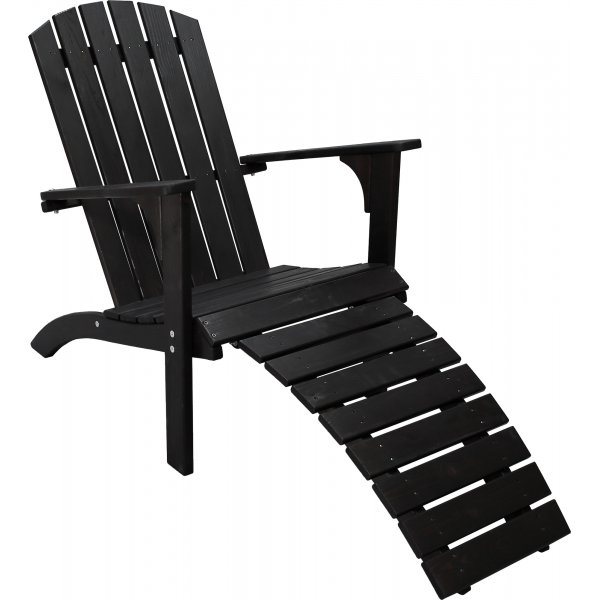 Kungshamn Liegestuhl mit Fußstütze - Schwarz Kungshamn Liegestuhl mit Fußstütze - Schwarz