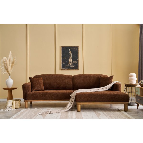 Reims Diwansofa rechts - Braun