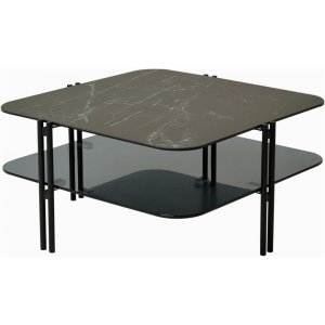 Hayes Couchtisch 80 x 80 cm - Schwarze Keramik/Glas