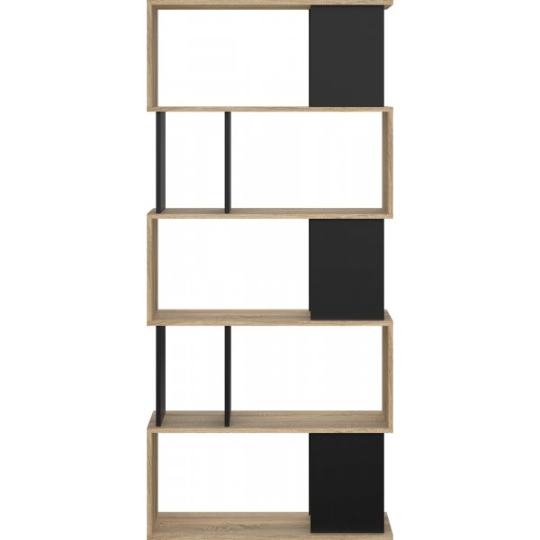 Maze Bcherregal - Eiche/schwarz