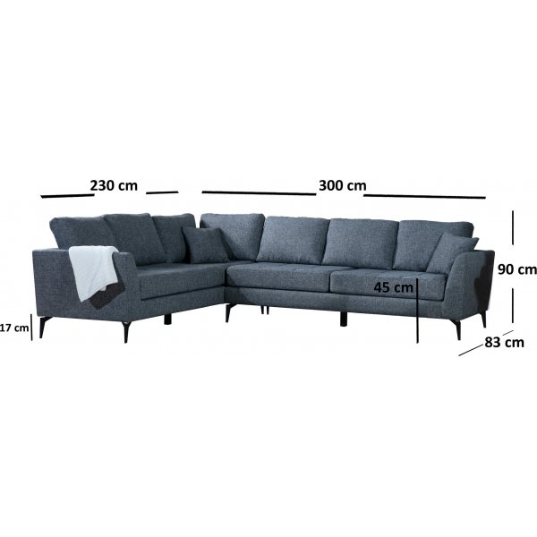 Ecksofa Tempo - Dunkelgrau