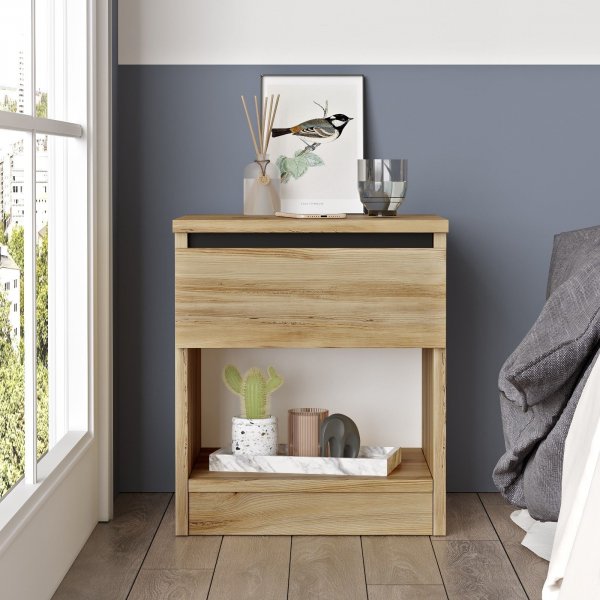 Luvio Nachttisch 26 - Eiche/schwarz Luvio Nachttisch 26 - Eiche/schwarz